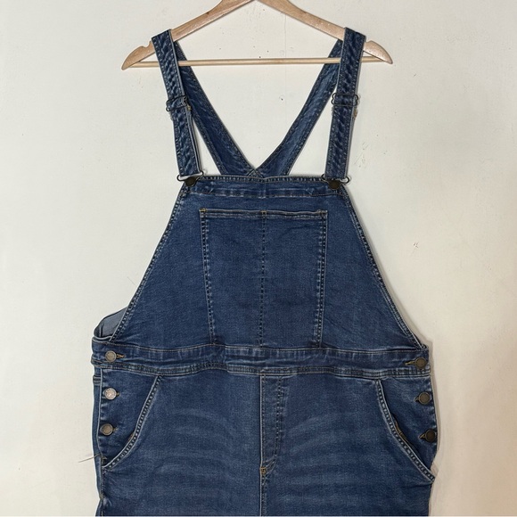 Universal Standard Denim Bib Overall Straight Jeans Size 18 / 20 Stretch Casual - Picture 3 of 11